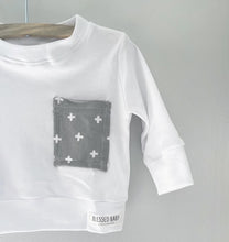 Load image into Gallery viewer, Sweater White/Cross Grey Pocket