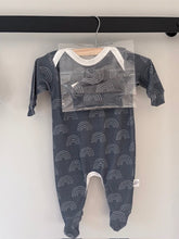 Load image into Gallery viewer, SALE - Footed Romper and Beanie Set - Arc Blue