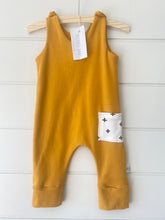 Load image into Gallery viewer, Summer Romper - Mustard /Black Cross Pocket