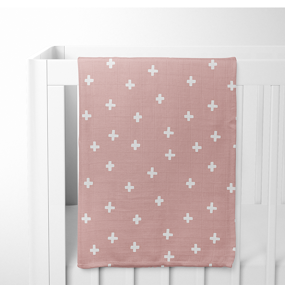 Swaddle Blanket - Cross Pink