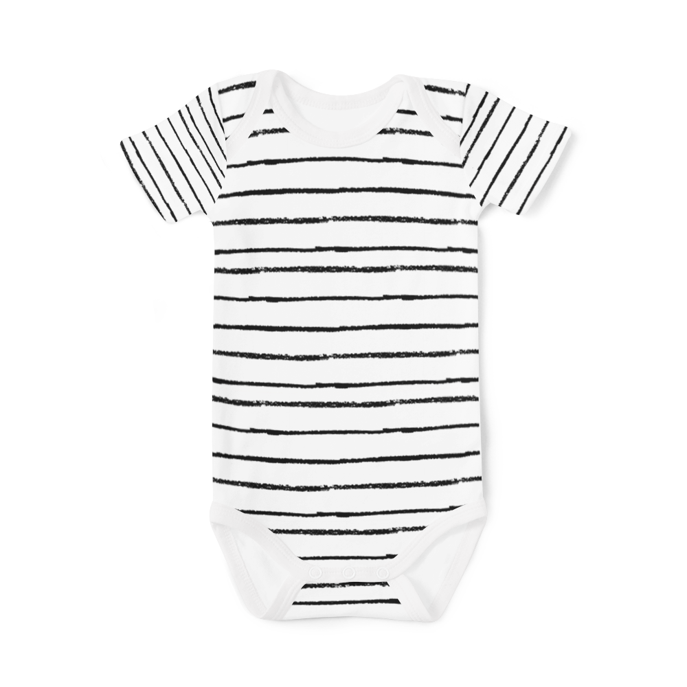 Short Sleeve Onesie - Stripe White