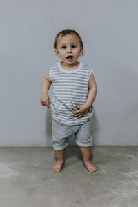 Tank Top - Grey White Lines
