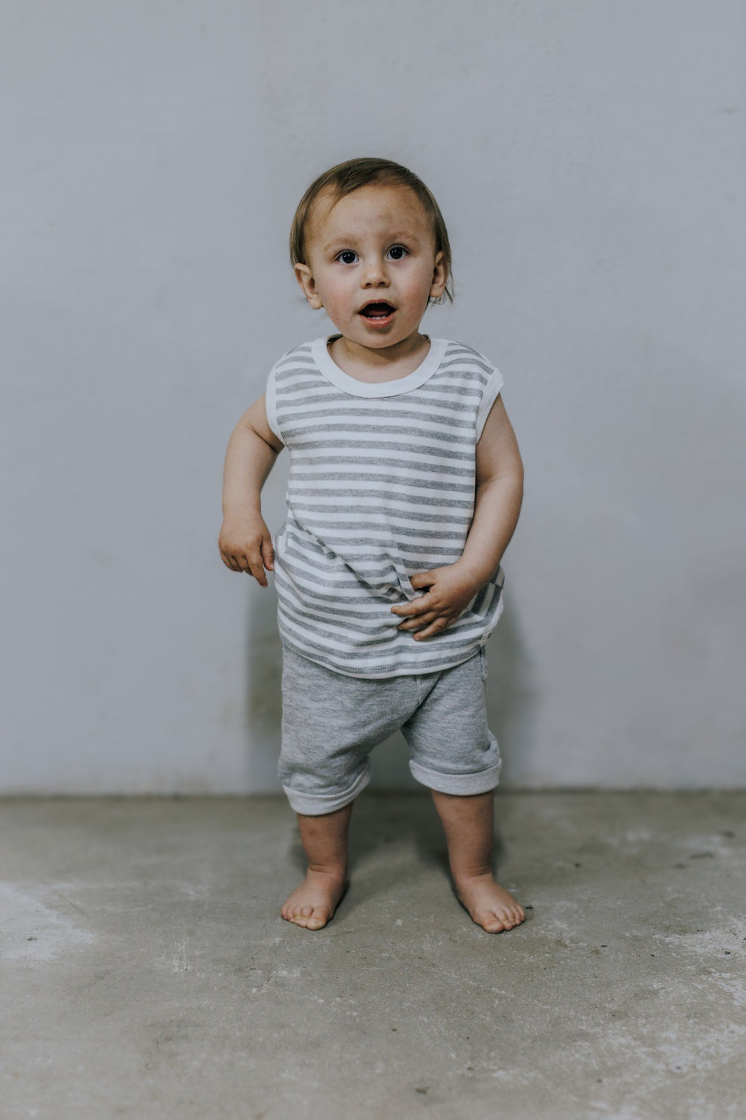 Tank Top - Grey White Lines