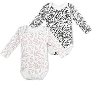 2-Piece Long Sleeve Onesie Set - Willow leaf stone/ Ava