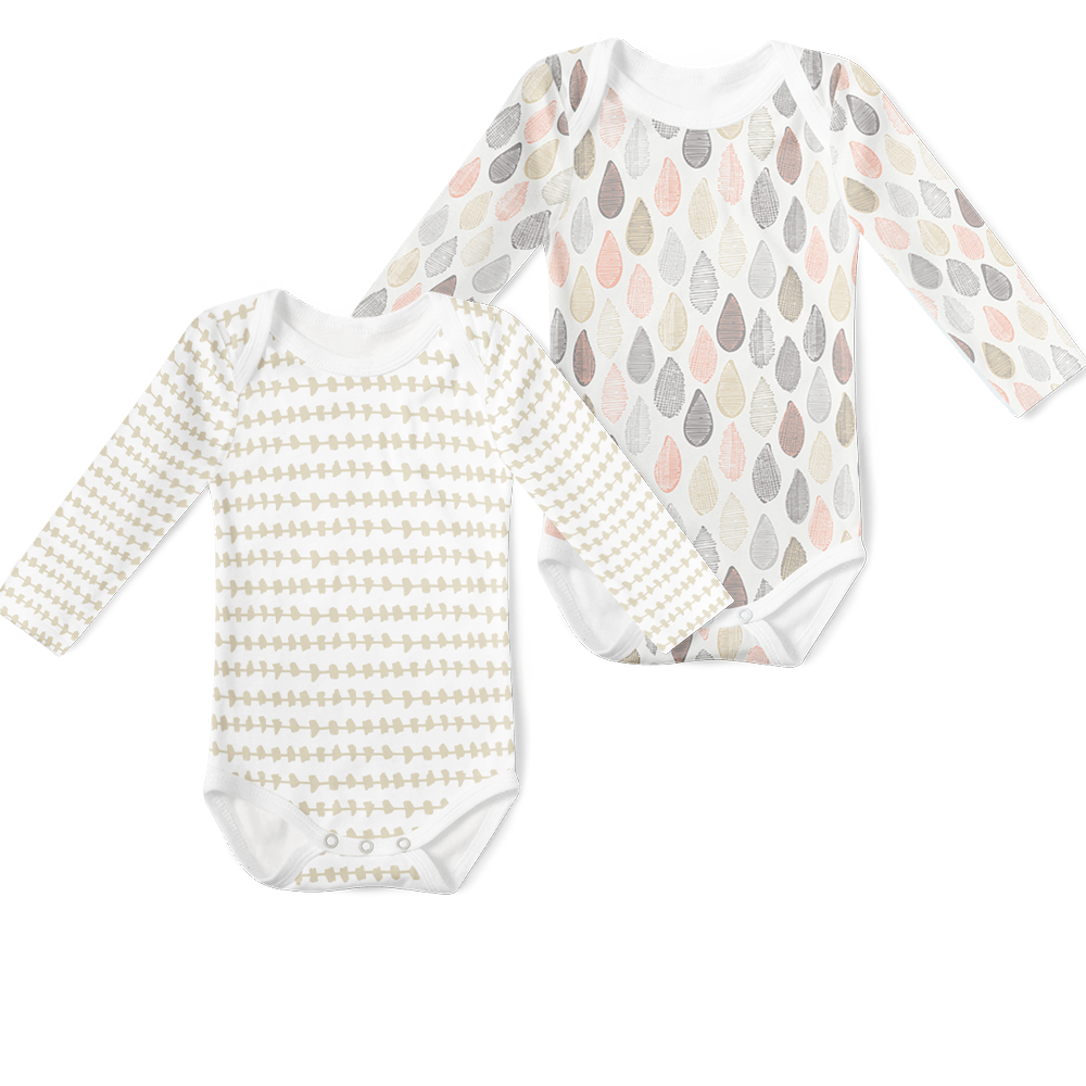 2-Piece Long Sleeve Onesie Set - Scattered Droplets's / Morse Stone