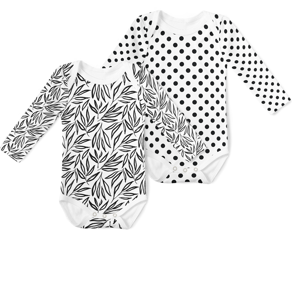 2-Piece Long Sleeve Onesie Set - Ava/ Polka Dot