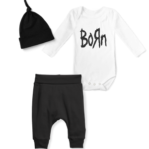 3-Piece Jogger/Onesie/Beanie Set - Born