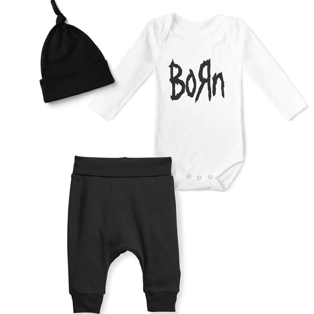 3-Piece Jogger/Onesie/Beanie Set - Born