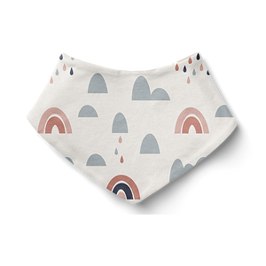 SALE - Bandana Bib - Raindrops and rainbows