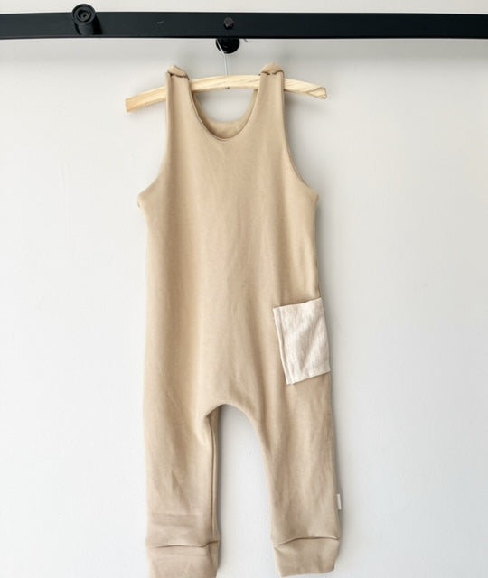 Summer Romper - Stone/Oatmeal Pocket