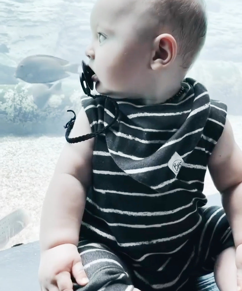 Summer Romper - Stripe Black