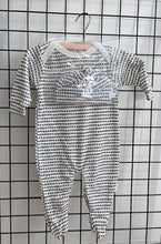 Load image into Gallery viewer, SALE - Footed Romper and Beanie set - Morse Blue
