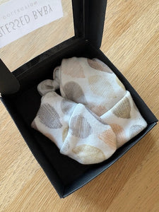 SALE - Beanie and mittens -  Cross blush