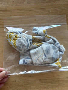SALE - Beanie, booties and mittens -  Chamomile