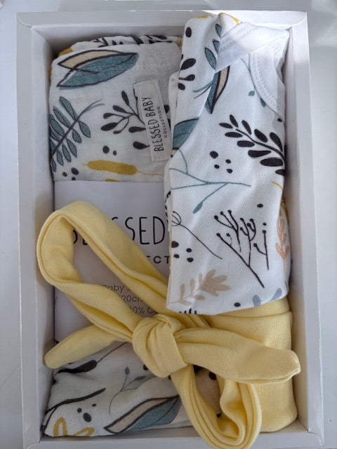 SALE - Summer Set and blanket - Wild Floral set & Yellow