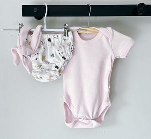 Nappy Cover Set - Playful Cross /Pink