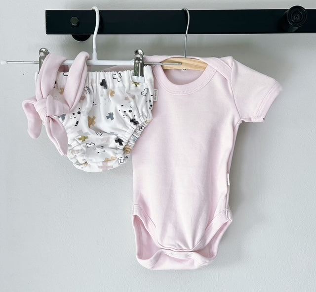 Nappy Cover Set - Playful Cross /Pink