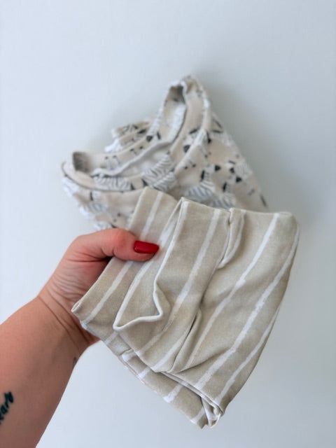 2-Piece T-Shirt/Shorts Set - Zebra / Stripe Stone