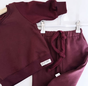 Tracksuit Set - Maroon Fleece