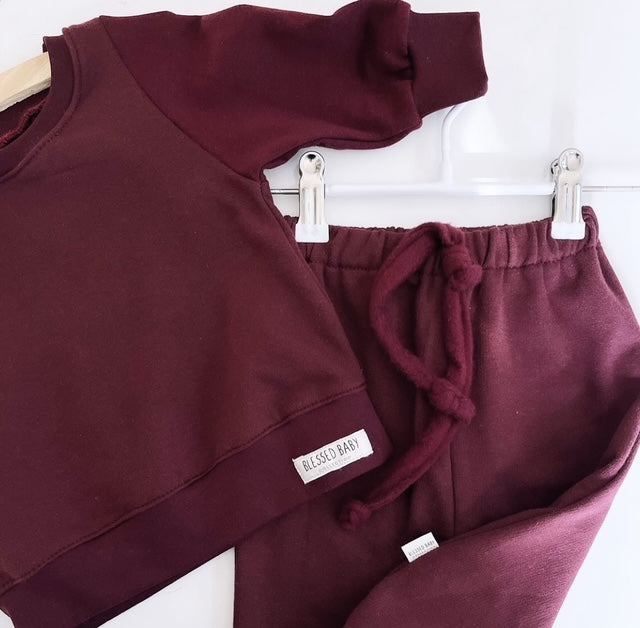 Tracksuit Set - Maroon Fleece