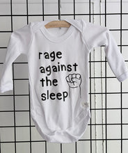 Load image into Gallery viewer, SALE - Long Sleeve Onesie - Rage Against the Sleep
