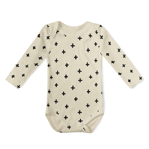 SALE - Long Sleeve Onesie - Cross Stone/ Black