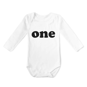 Long Sleeve Onesie - One - Month celebration
