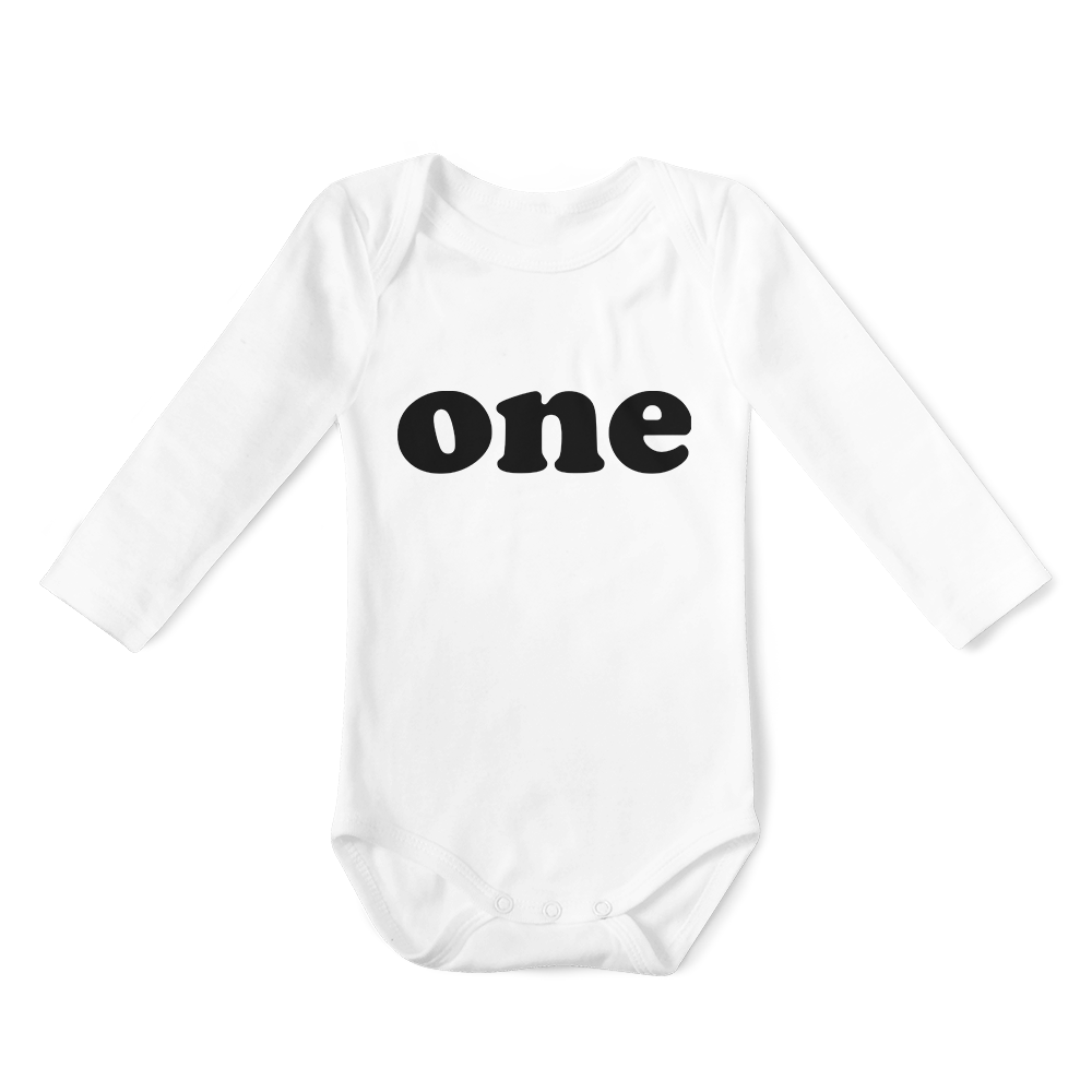 Long Sleeve Onesie - One - Month celebration