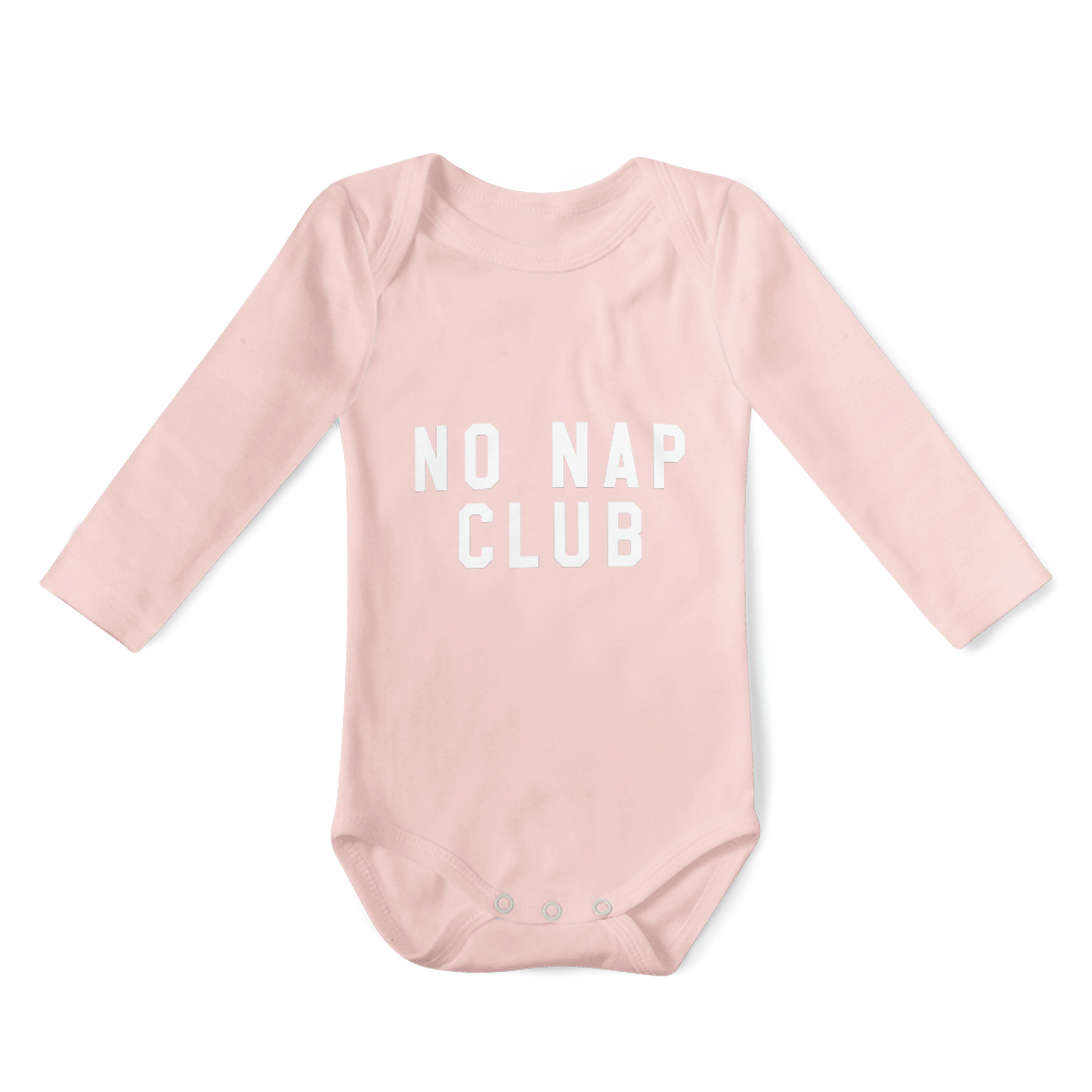 Long Sleeve Onesie - Pink No Nap Club