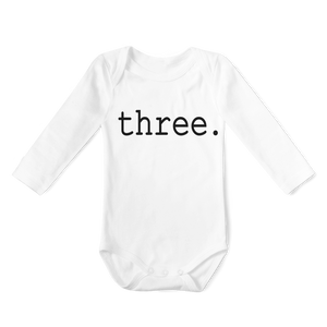Long Sleeve Onesie - Three - Month celebration