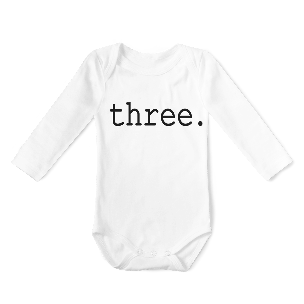 Long Sleeve Onesie - Three - Month celebration
