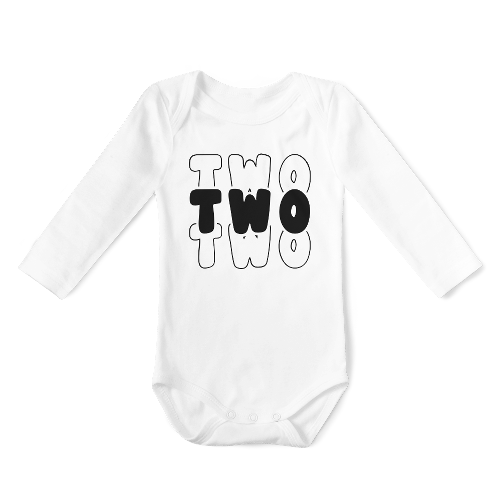 Long Sleeve Onesie - Two - Month celebration