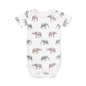 SALE - Short Sleeve Onesie - Elephants