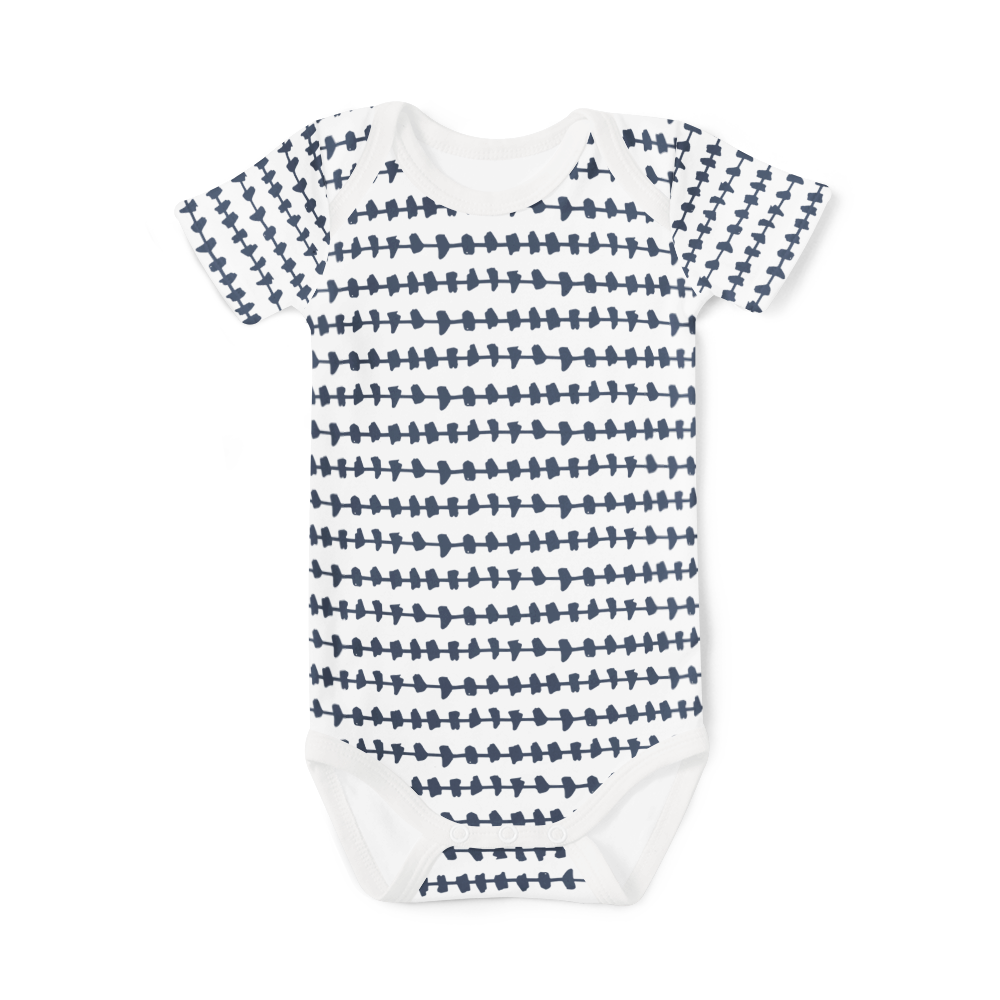 Short Sleeve Onesie -  Morse Blue