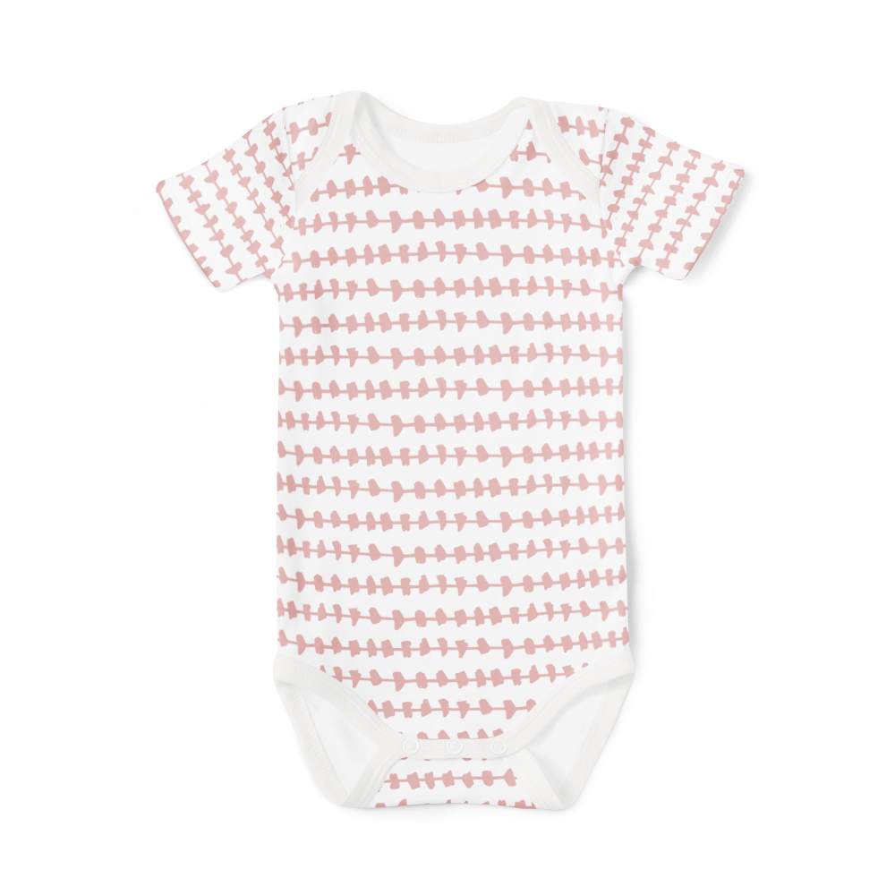 Short Sleeve Onesie -  Morse pink