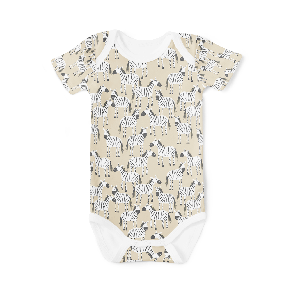 Short Sleeve Onesie -  Zebra