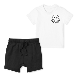 2-Piece T-Shirt/Shorts Set - Black/ NEVER GROW UP