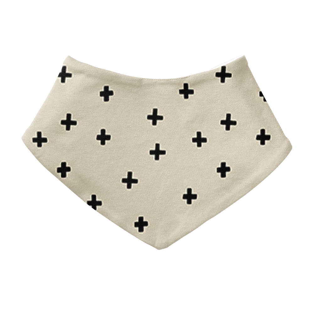 SALE - Bandana Bib - cross stone /black