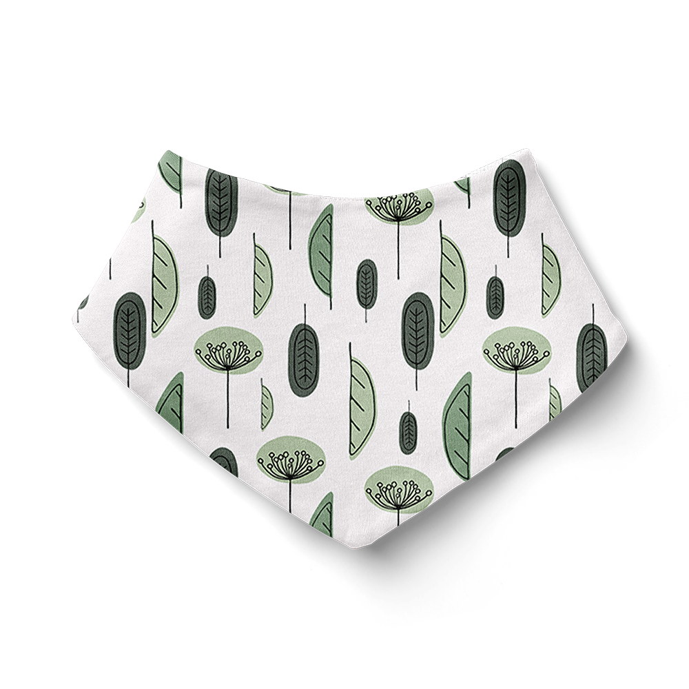 Bandana Bib - Green Leaves