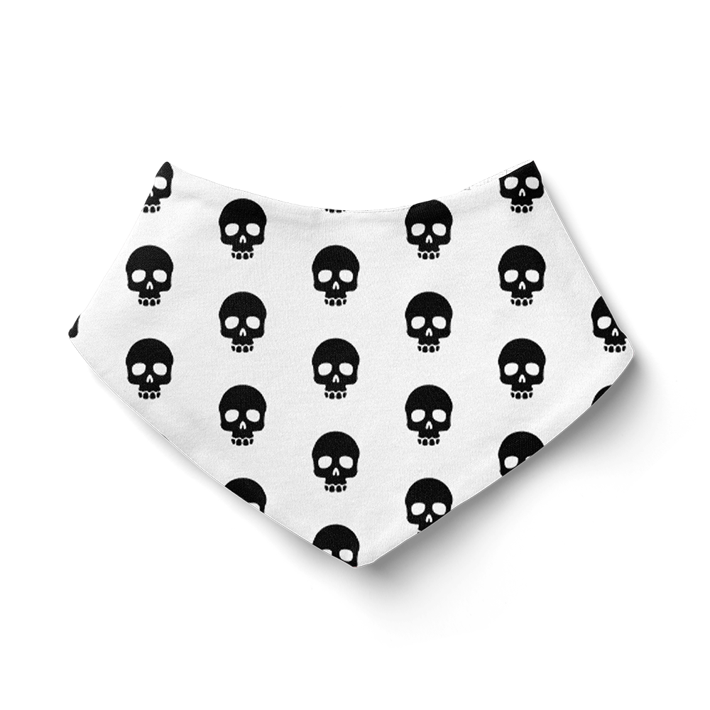 Bandana Bib - Skull Black