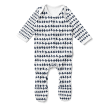Load image into Gallery viewer, SALE - Footed Romper and Beanie set - Morse Blue
