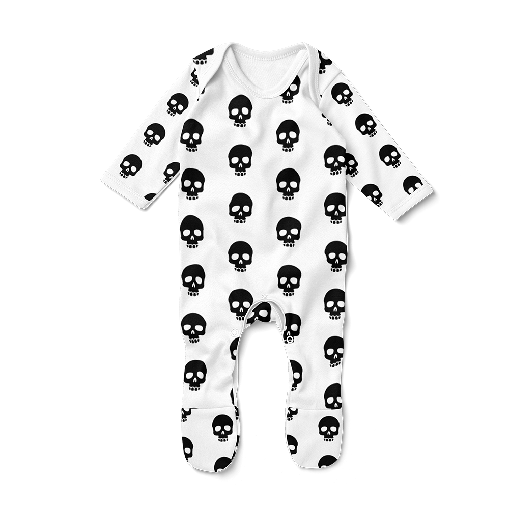 Footed Romper - Skulls