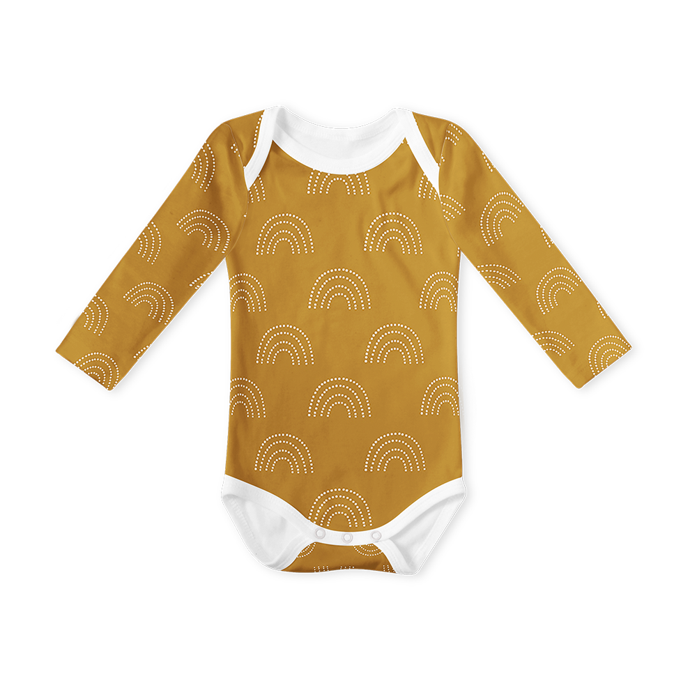 SALE - Long Sleeve Onesie - Arc mustard