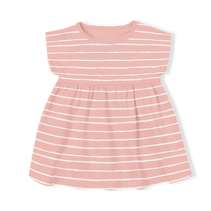 Short Sleeve Dress - Stripe Blush