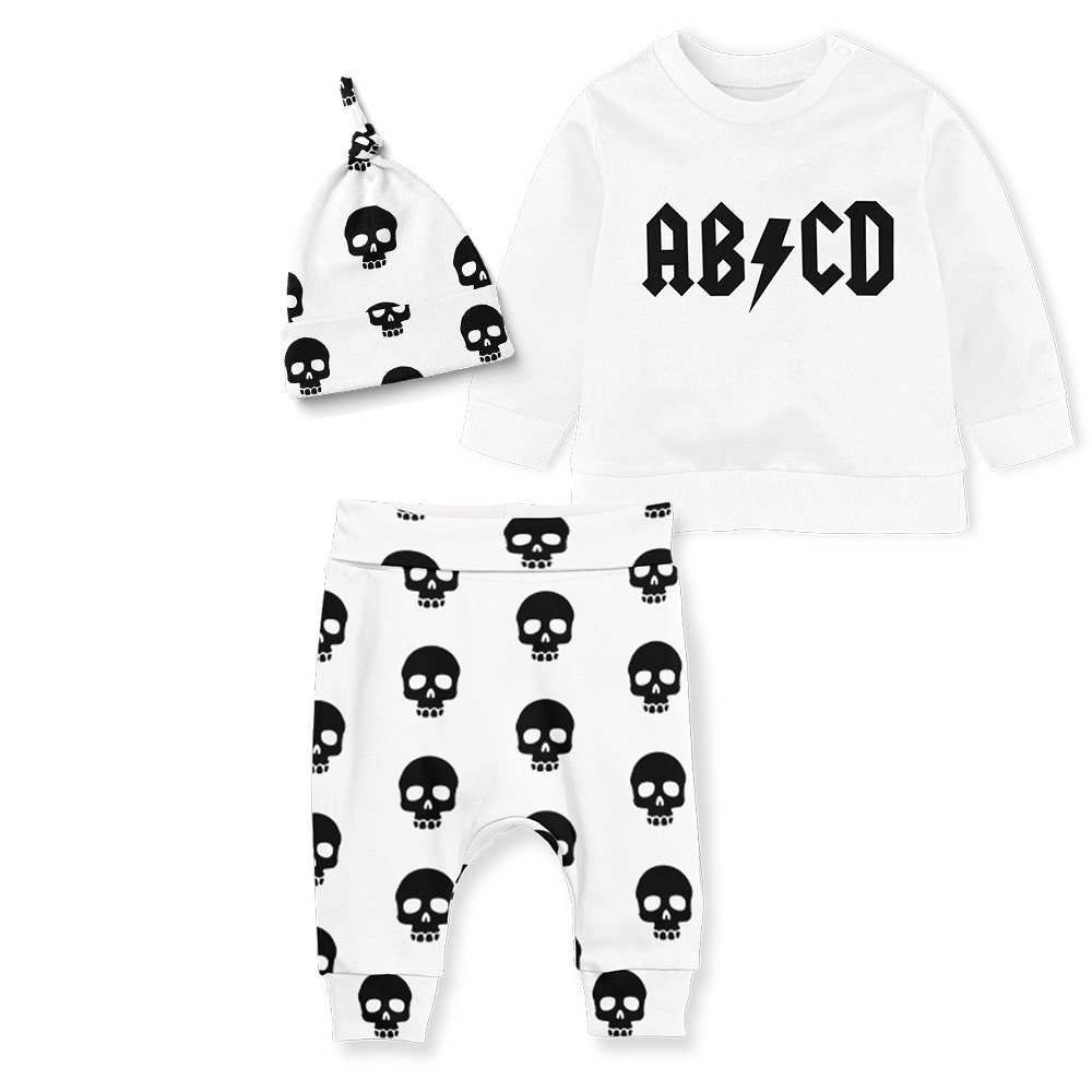 3 - Piece Sweater/Jogger Pants/Beanie Set - Skulls / abcd