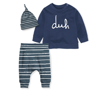 Sweater Set - Duh/ Stripe Midnight Blue