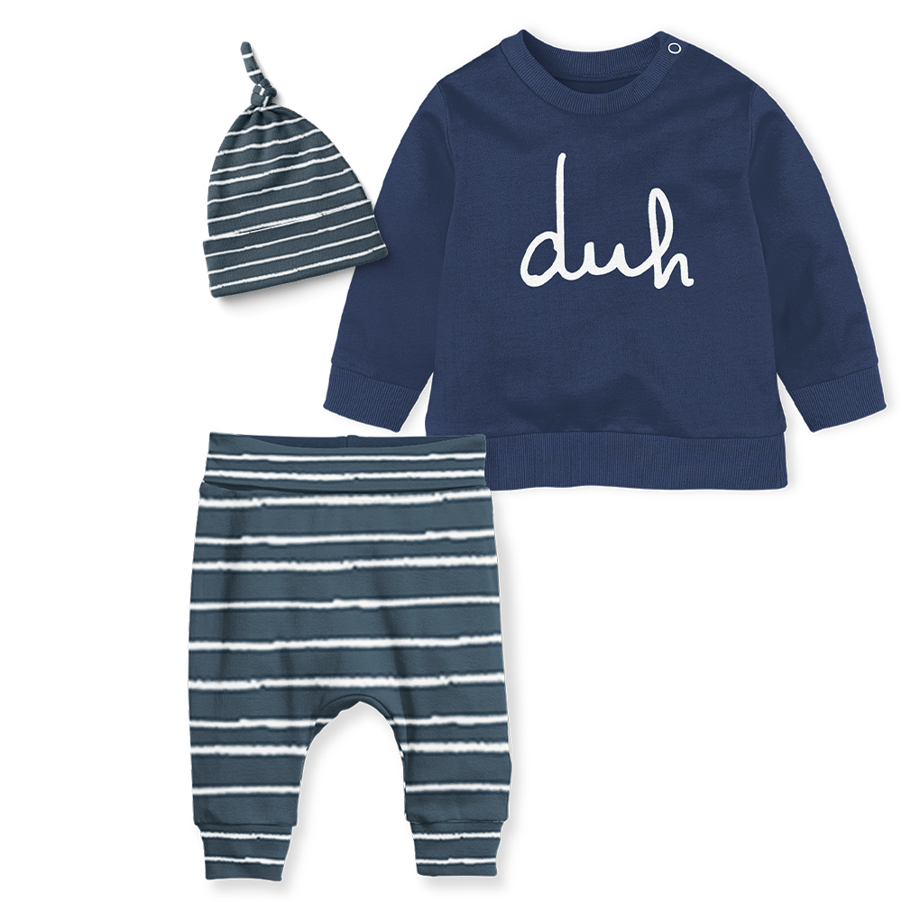 Sweater Set - Duh/ Stripe Midnight Blue
