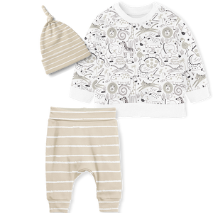 Sweater Set - Menagerie Stone/ Stripe Stone