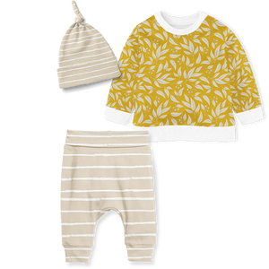 Sweater Set - Willow Leaf Mustard / Stripe Stone