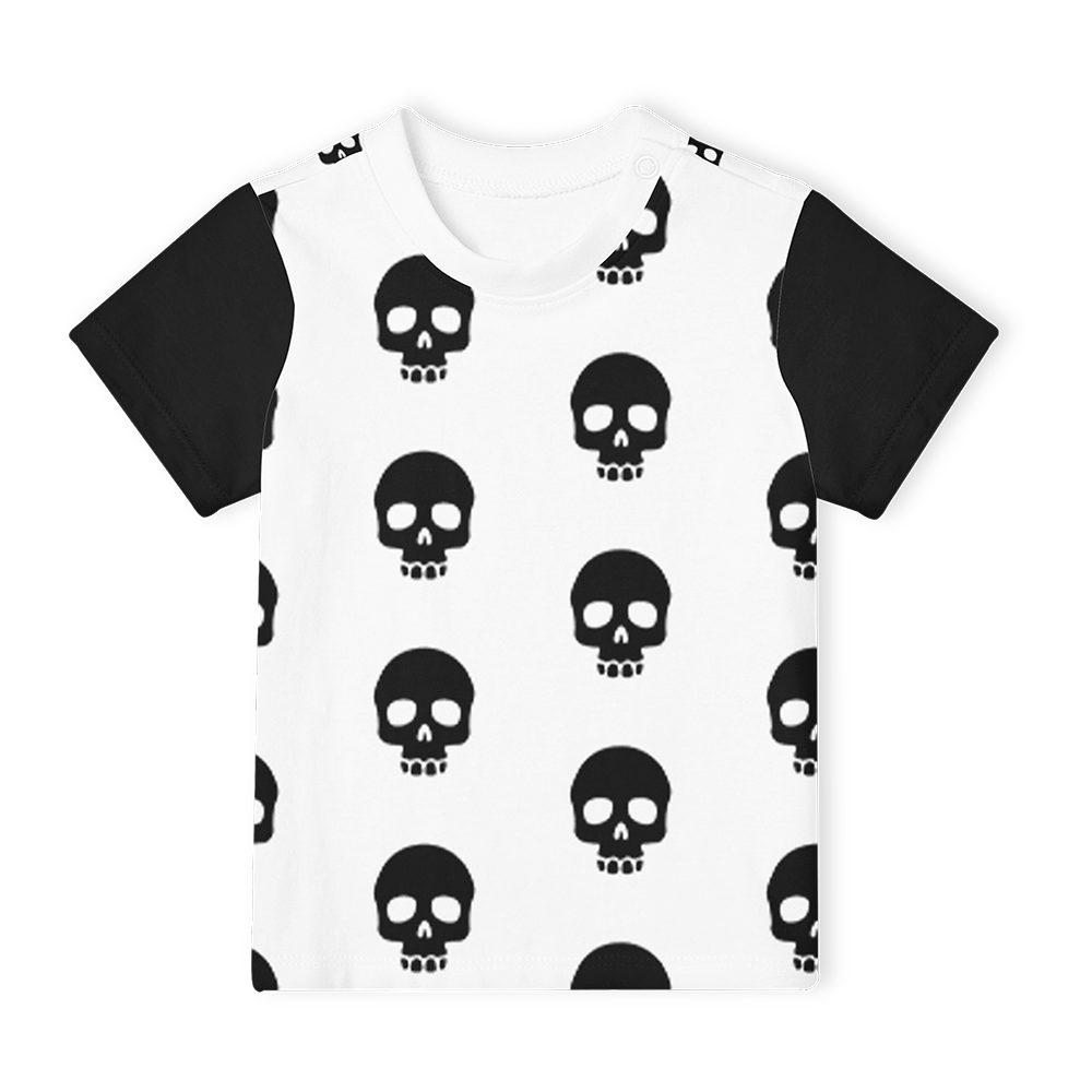 Short Sleeve T-Shirt - Skulls Black Sleeve